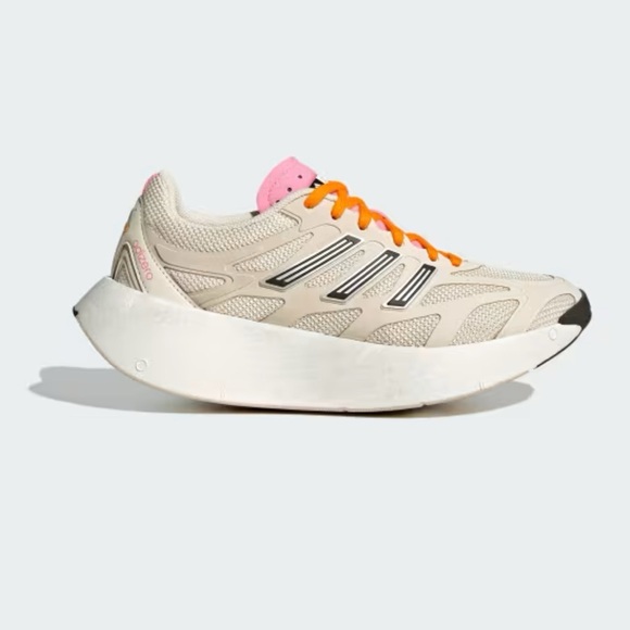 Adidas Women's Beige Athletic Shoes with Orange and Pink Accents - Picture 1 of 9